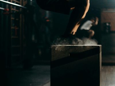 Blurred motion of a person jumping in place